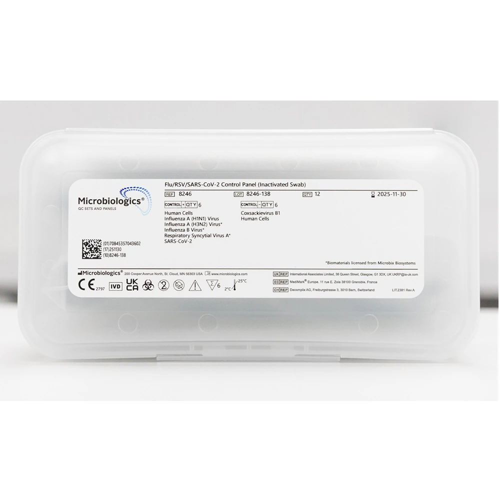 Microbiologics Flu/RSV/SARS-CoV-2 Control Panel, 12/Box