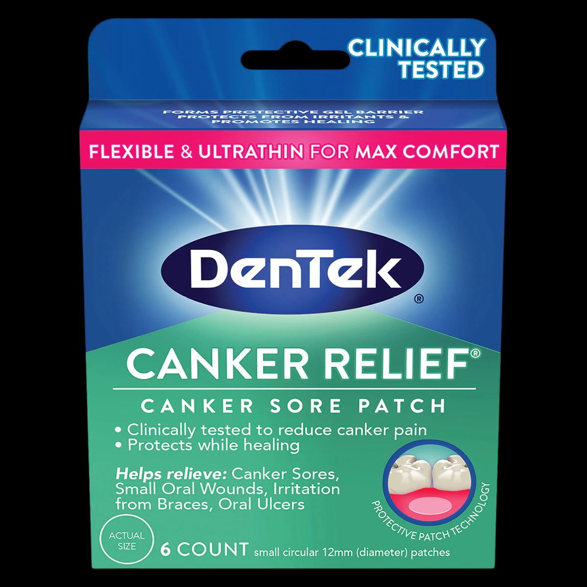 DenTek Canker Relief Patch, Mint Flavor, 6/Pack