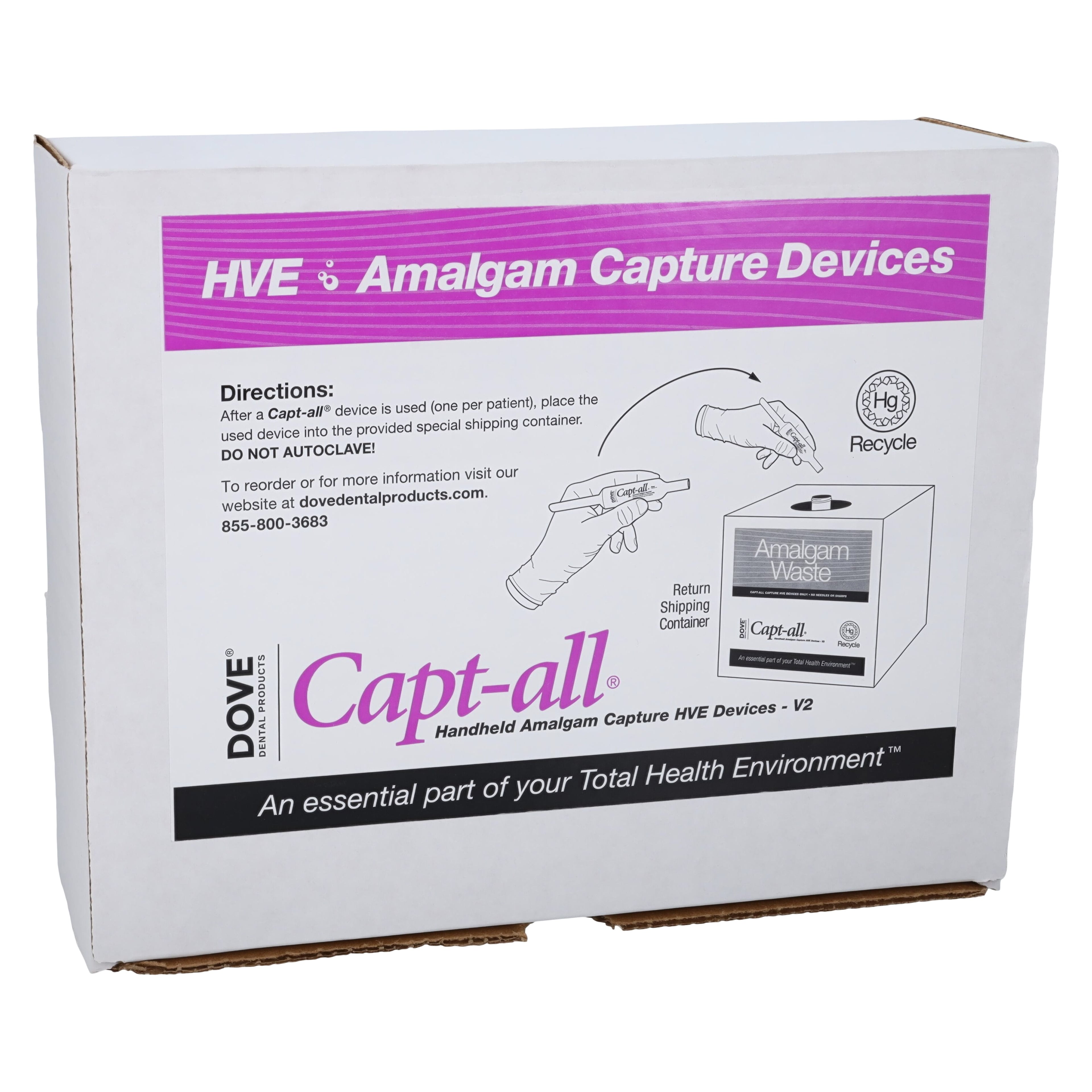 Capt-All HVE Amalgam Capture Tips, Refill Pack, White Universal, 25/Box