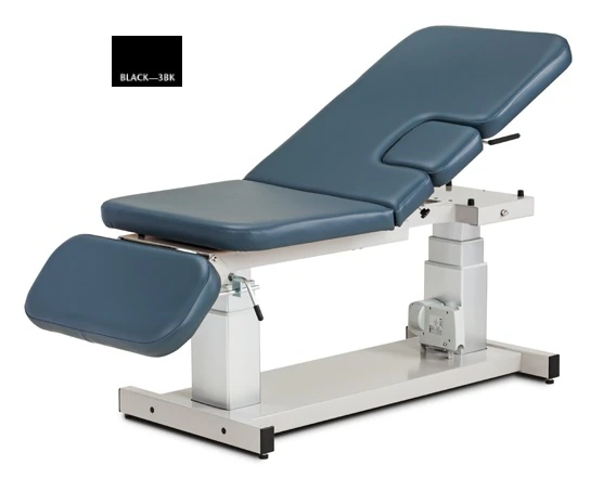Clinton Industries Imaging Table with Three-Section Top, Black, 500 lb Capacity