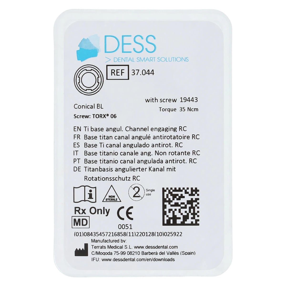 DESS ANGBase Engaging Straumann Bone Level 4.1/4.8 RC Conical