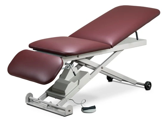 Clinton Industries E-Series Power Adjustable Back Treatment Table, Burgundy, 450 lb Capacity