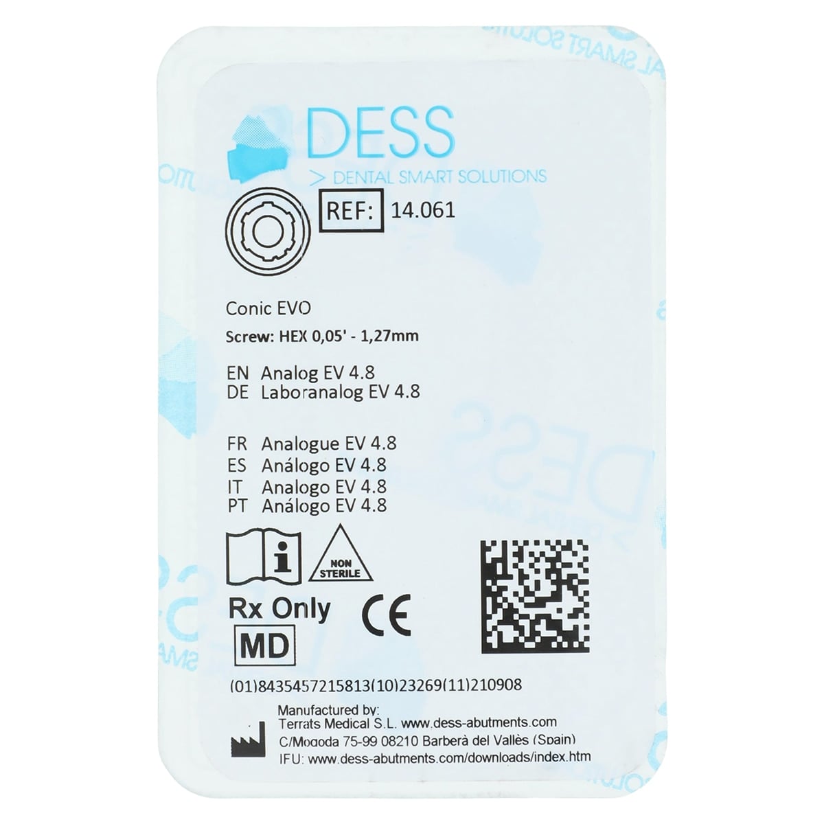 Dess Analog M AstraEV 4.8 Conic Evo Anodized Blue Attachment Milling Machine, 01KEZKNNG5M0RFQYQYQTGBW594