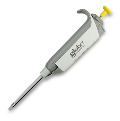 Globe Scientific Diamond Apex Adjustable Volume Pipette, Single Channel, 100-1000 µL, Non-Sterile, Autoclavable, Orange