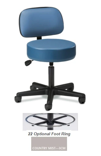 Clinton Industries Exam Stool with Foot Ring, Country Mist, 250 lb Capacity