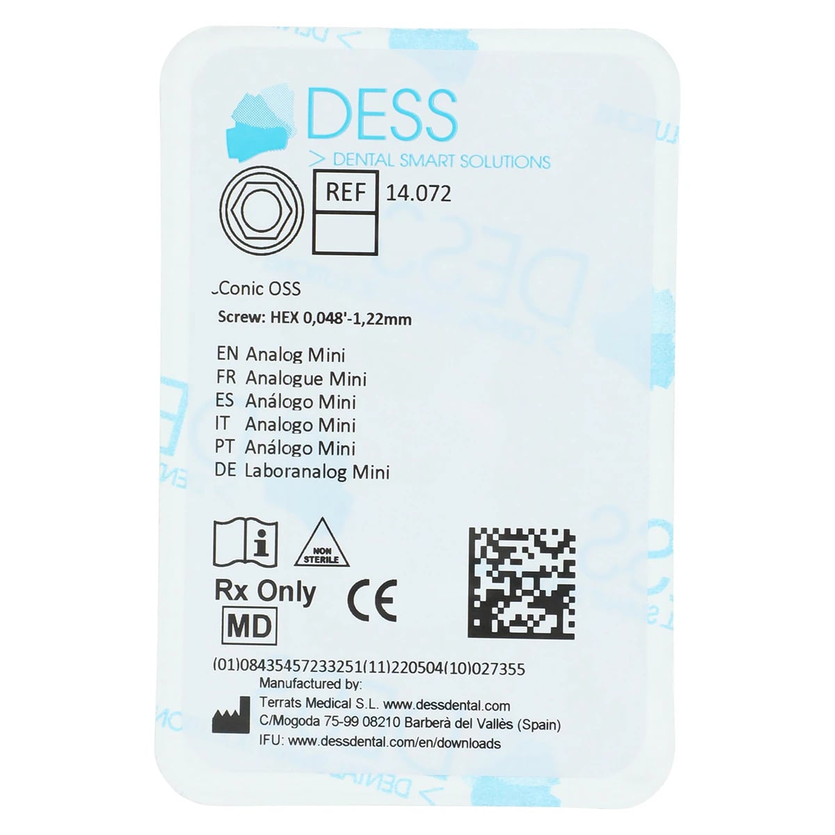 DESS Analog Osstem TS Mini - Conic OSS, Non-Anodized, Each