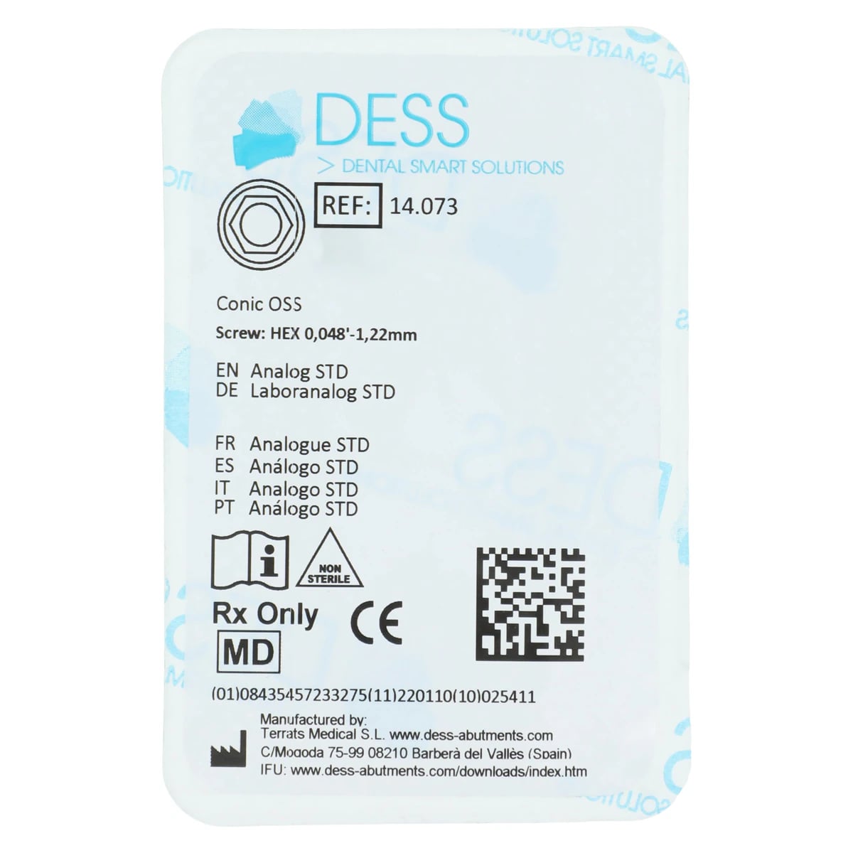 DESS Analog Osstem TS Standard - Conic OSS, Non-Anodized, 1 Each