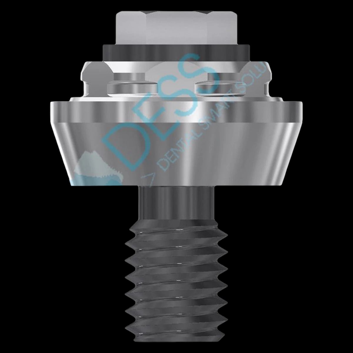 DESS Multiunit Abutment, Straight, 5.0 Platform, Nobel Branemark, 2mm Gingival Height, External Hex, Universal, DLC, 1 Each