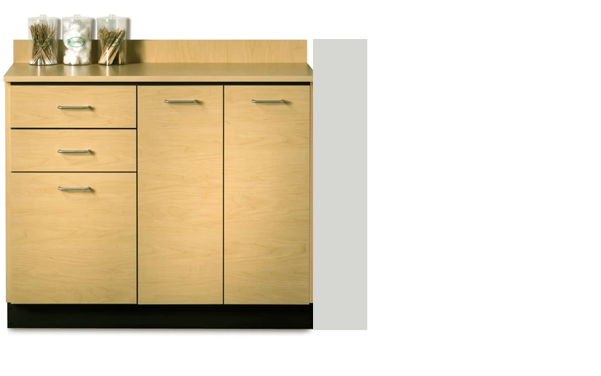 Clinton Industries Cabinet Base, 3 Doors/2 Drawers, Gray, Pre-Assembled Laminate, 01KWC87QBQW6J6HK0P8FSZSVXE