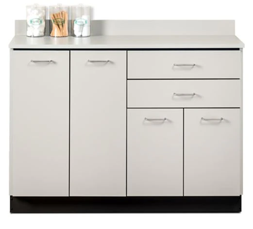 Clinton Industries Base Cabinet, 4 Door/2 Drawer, Gray, Pre-Assembled Laminate