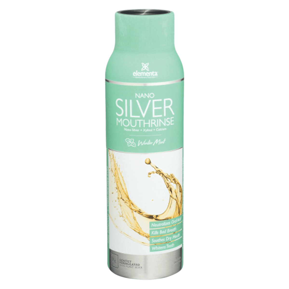 Elementa Nano Silver Oral Care Wintermint Mouth Rinse, Fluoride Free, Alcohol Free, 20 oz Bottle