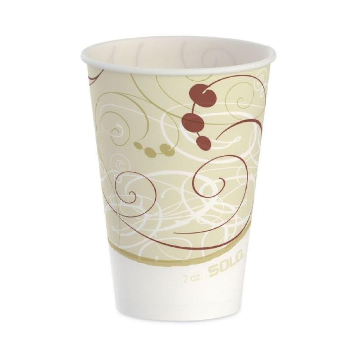 SOLO Cold Drinking Cup, Disposable, Waxed Paper, Symphony Design, 7 oz, 100/Box