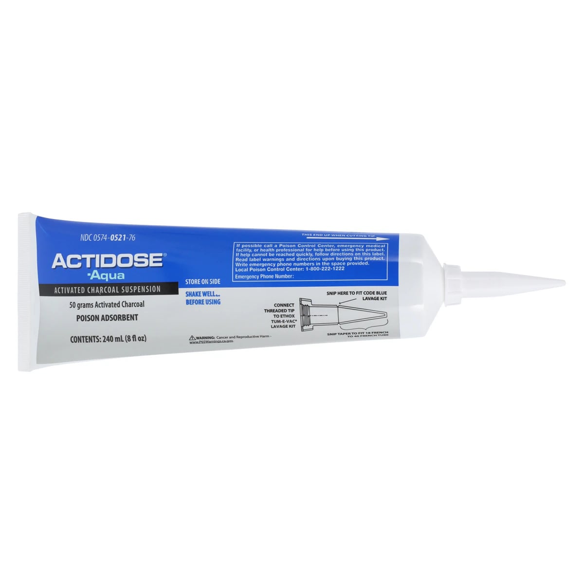 Actidose-Aqua Activated Charcoal Oral Suspension, 50 g per 240 mL Tube