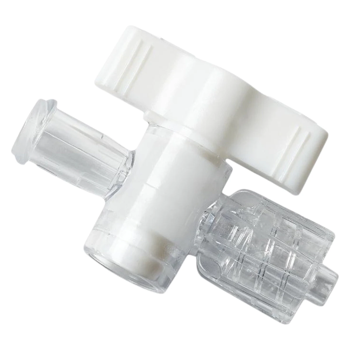 Medline One-Way Stopcock, Male Luer Lock, Clear/White with Female Fitting, 50/Case