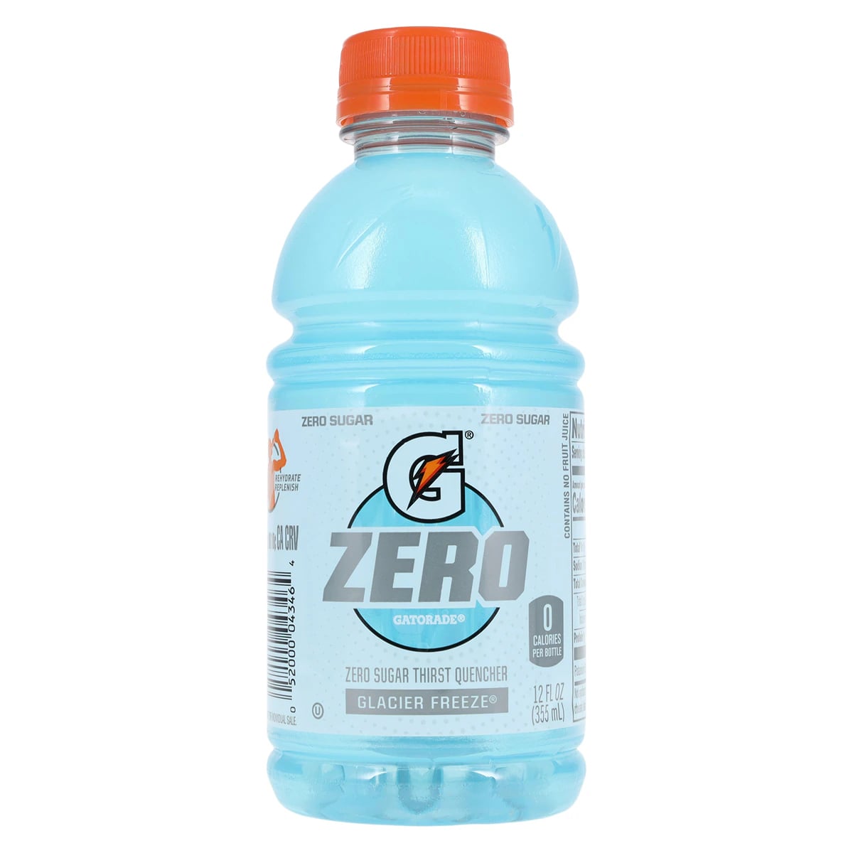 Gatorade G Zero Sports Drink, Glacier Freeze, 12 oz Bottle, 24/Case