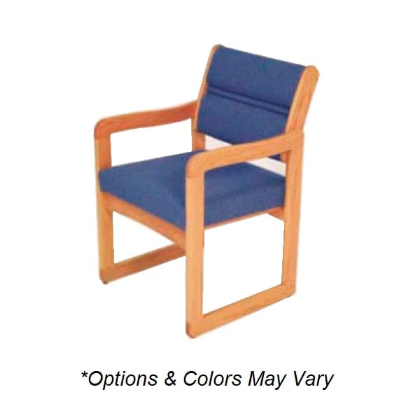 Wooden Mallet Valley Guest Chair, Vinyl Upholstery, Cream/Mahogany, Each