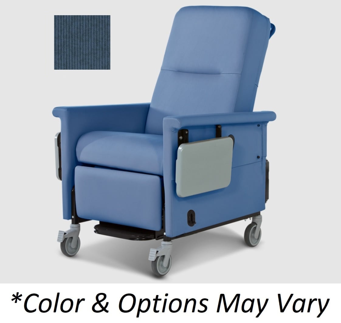 Champion 85 Series Transport Recliner, Bonnie Blue, Powder-Coated Steel Frame, 300 lb Capacity