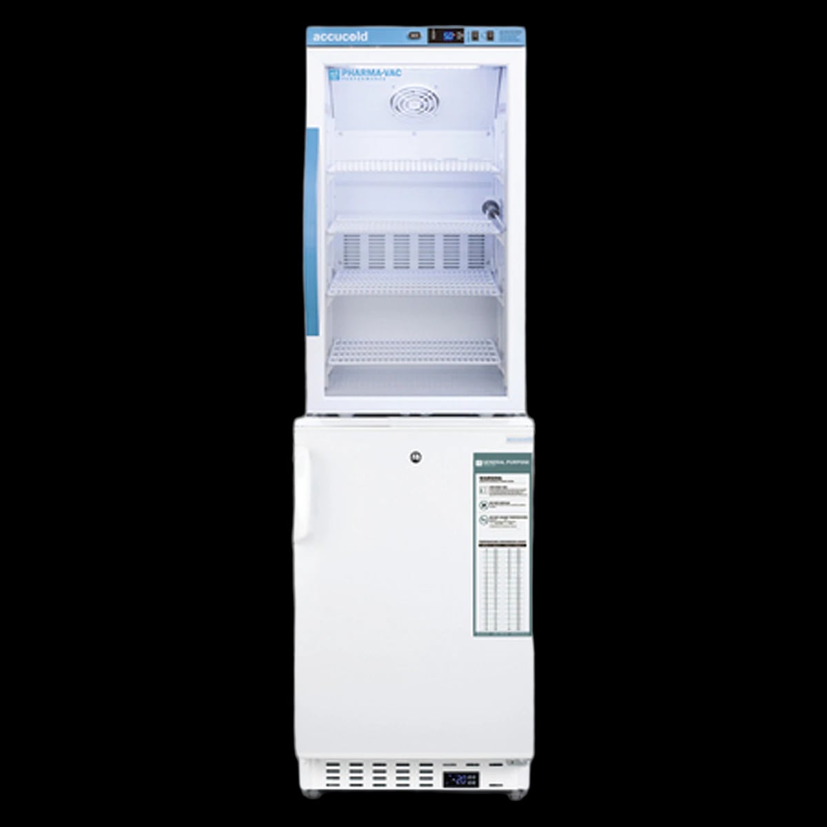 Accucold Pharmacy/Vaccine Refrigerator/Freezer, 5.47 Cu Ft, Glass Door, -25 to -15C, Auto Defrost