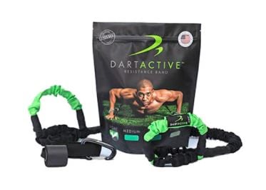 DartActive Resistance Band with Door Anchor, Light, Lime Green/Black, 7-66 lb Resistance