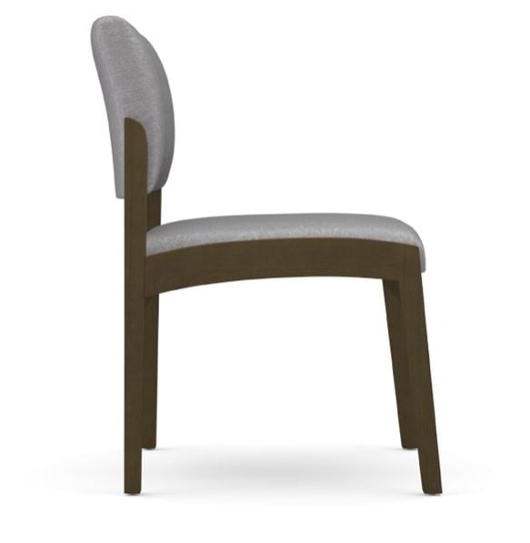 Lesro Lenox Guest Chair, Linen Stone/Mahogany, Wood/Vinyl, 300 lb Capacity