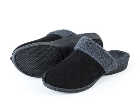 PowerStep Fusion Open Back Slippers, Women's, Black, Size 11, 1 Pair
