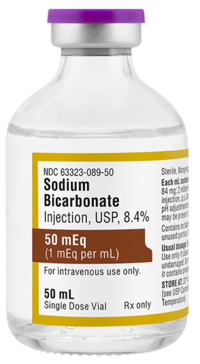 Sodium Bicarbonate 8.4% Injection, SDV 50mL, 25/Package