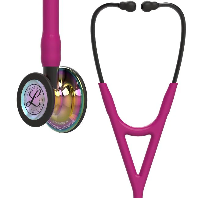 3M Littmann Cardiology IV Stethoscope, Raspberry, Single Tube, 27 inches