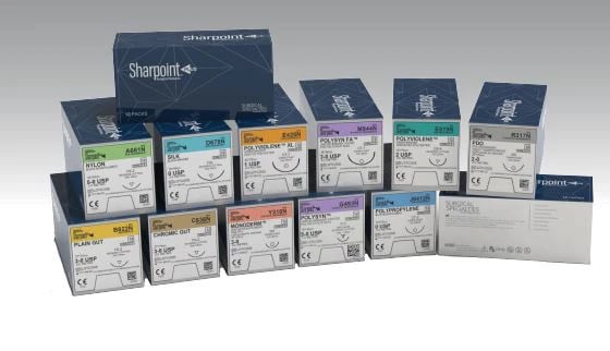Sharpoint Plus Suture, 5-0 Silk Braid, Non-Absorbable, FS-2 Reverse Cutting, 3/8 Circle Needle, 19mm, Black, 12/Bx