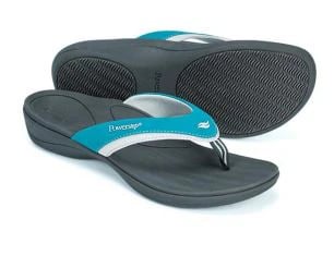 PowerStep Fusion Sandal, Women's Size 8, Teal/Gray, 1 Pair
