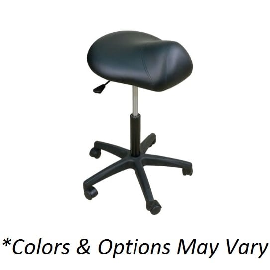 Oakworks Premium Stool with Saddle Seat, 300 lb Capacity