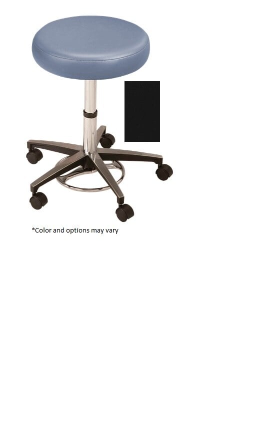 Med Technology Industries Foot Operated Exam Stool, Black, 250 lb Capacity
