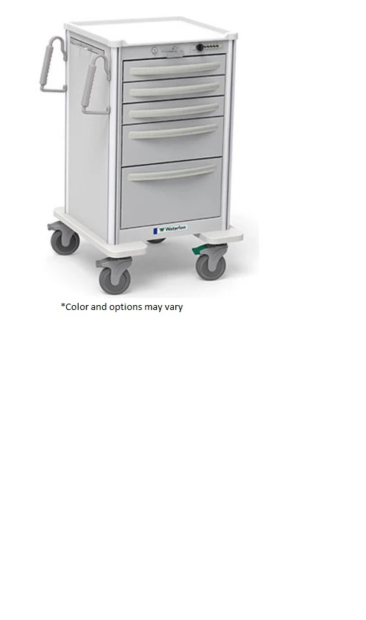Waterloo Healthcare Unicart Anesthesia Cart, 5 Drawer, Key Lock, 5" Caster