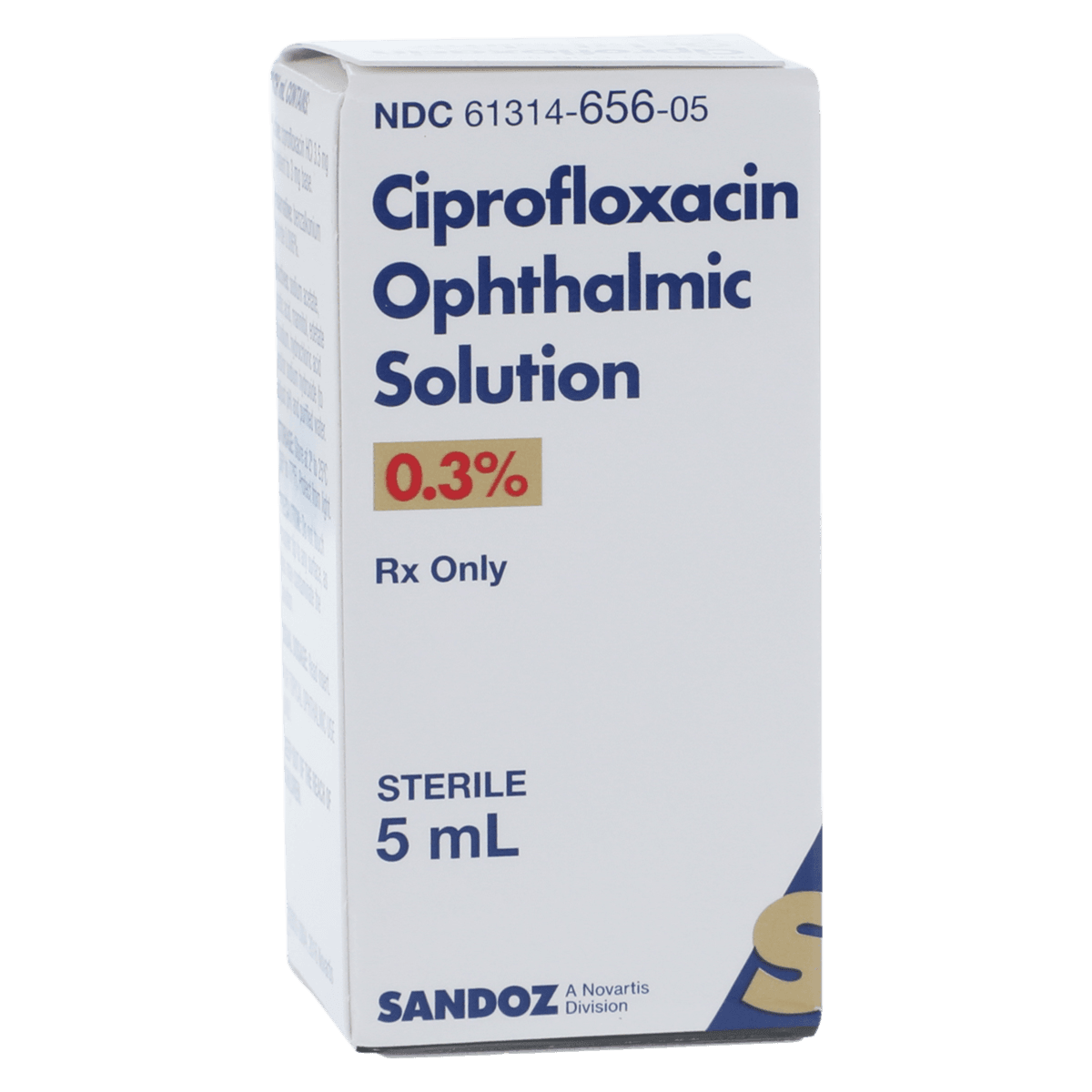 Ciprofloxacin HCl Ophthalmic Solution 0.30%, 5mL Bottle, Sandoz