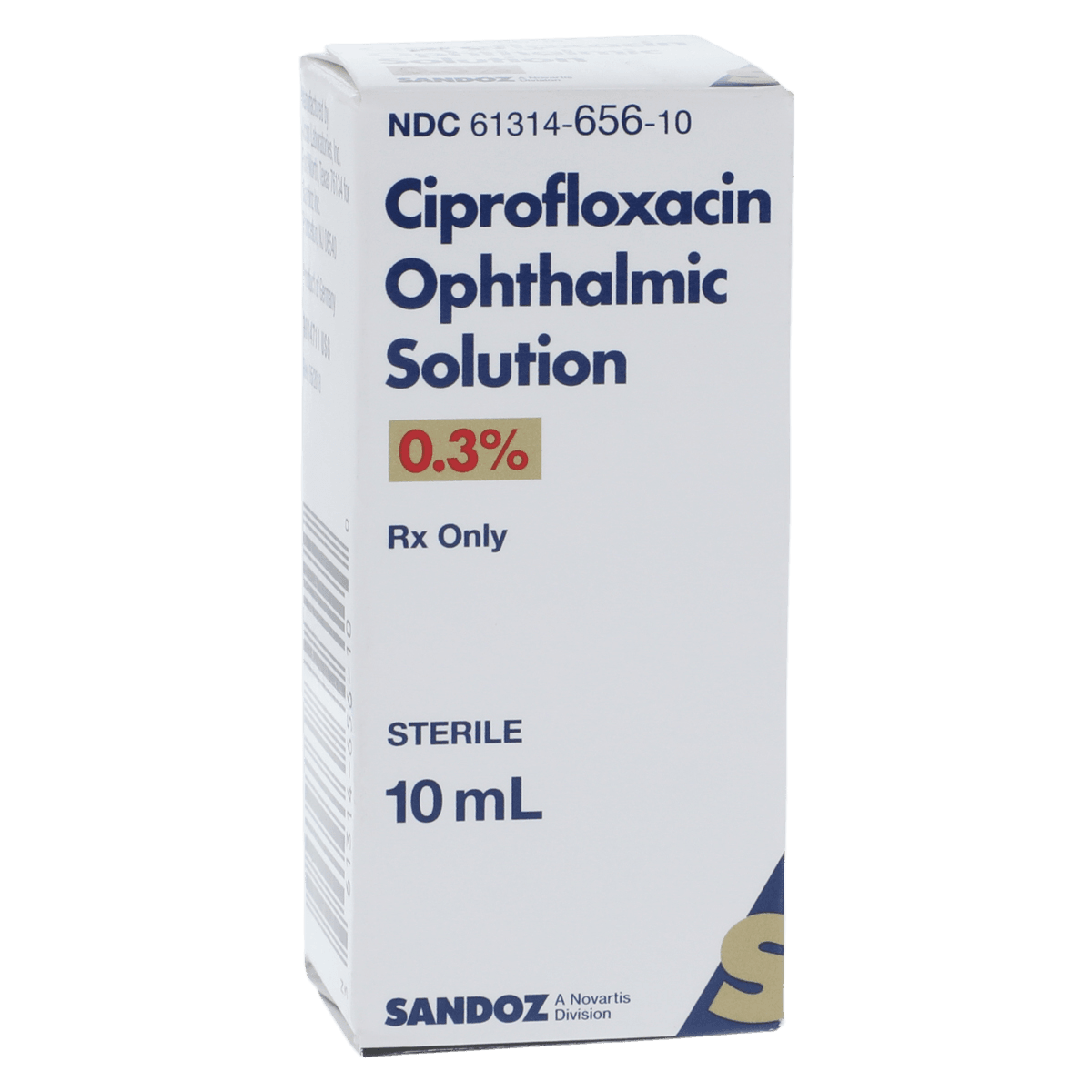 Ciprofloxacin HCl Ophthalmic Solution 0.30%, 10mL Bottle, Sandoz