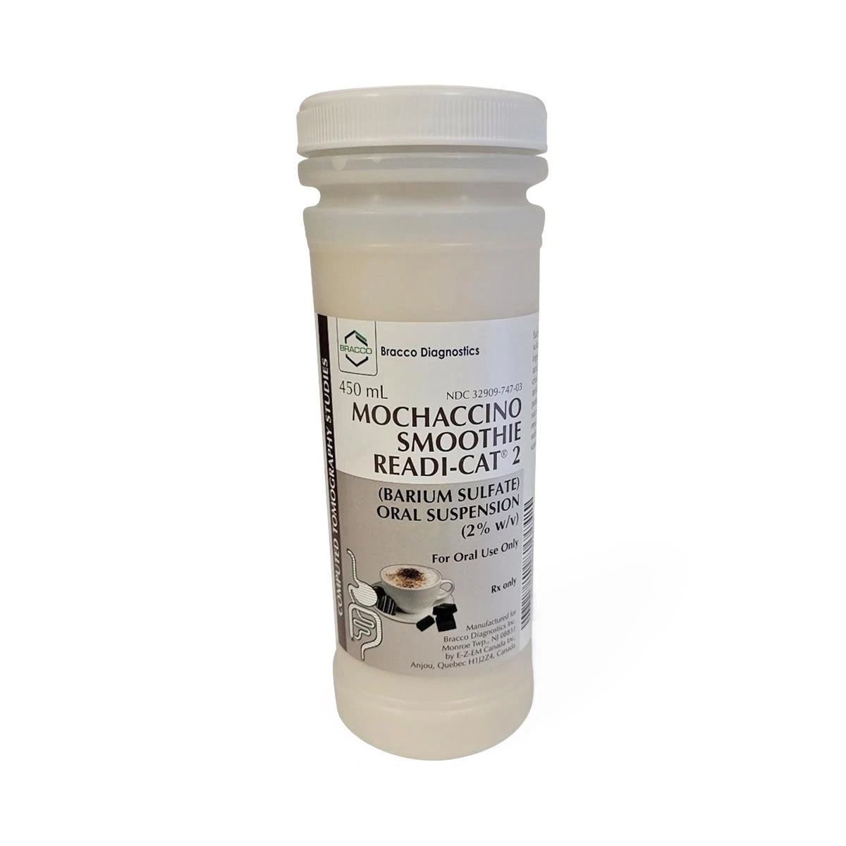 Readi-Cat 2 Smoothie Oral Suspension 2% Barium Sulfate, Mochaccino Flavor, 450 mL Bottle, 12/Package