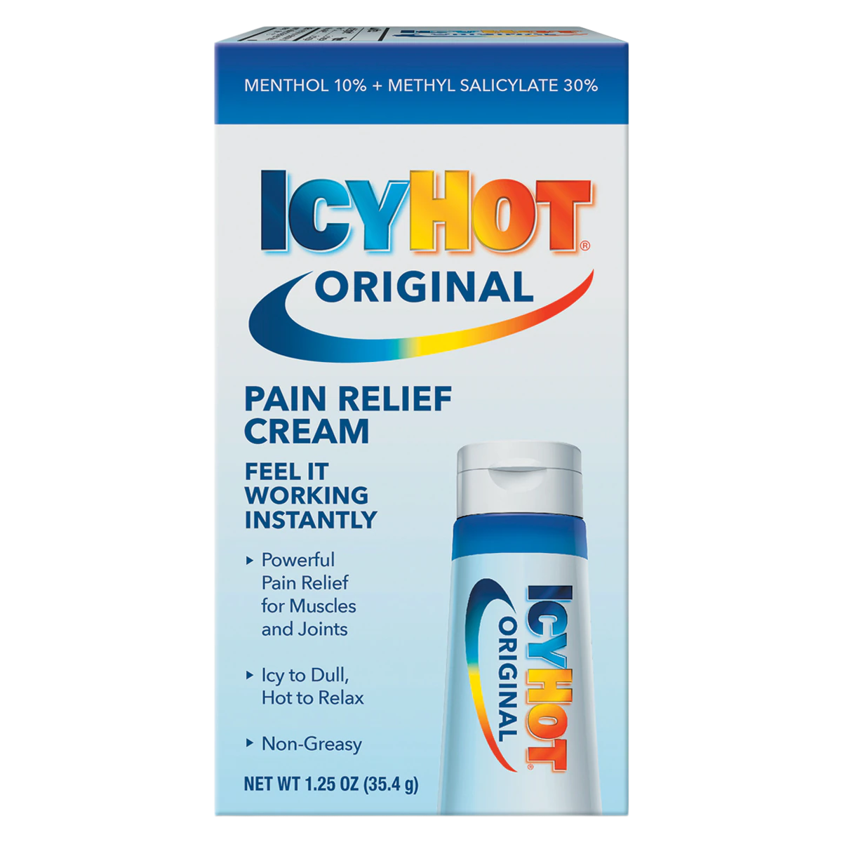 Icy Hot Original Pain Relief Cream, Maximum Strength, 10% Menthol / 30% Methyl Salicylate, 1.25 oz Tube