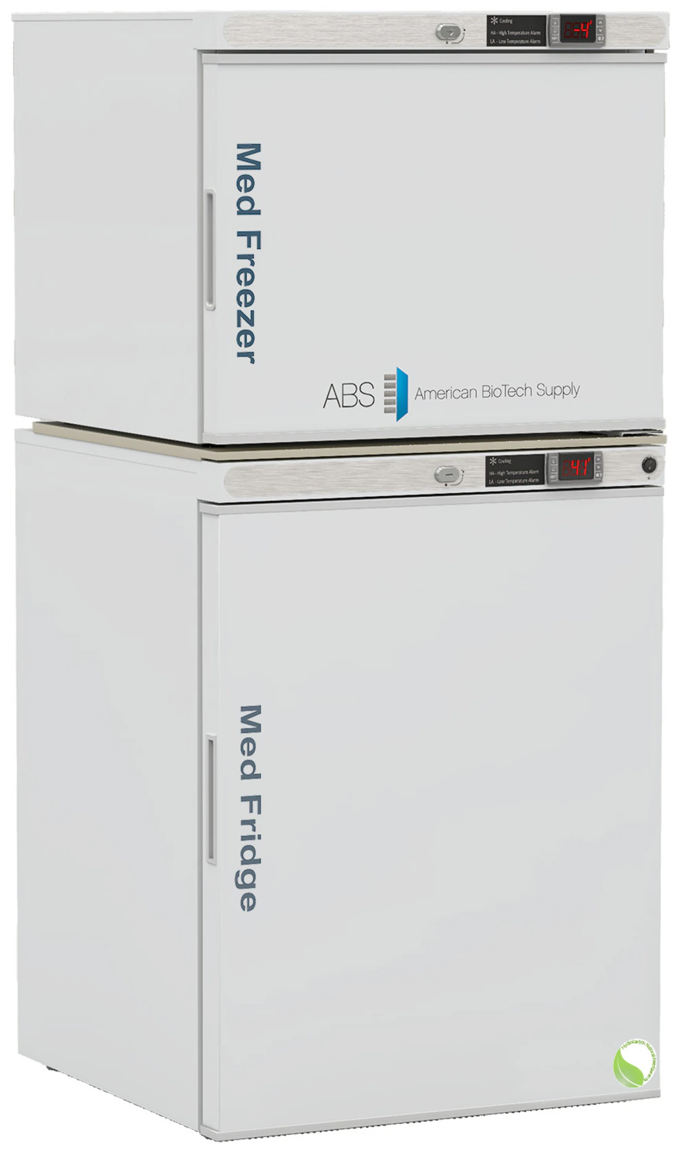 American Biotech Supply Combination Refrigerator/Freezer, 5.2 Cu Ft Refrigerator / 1.7 Cu Ft Freezer, 2 Solid Doors, Right Hinge, +2 to 8C / -15 to -25C