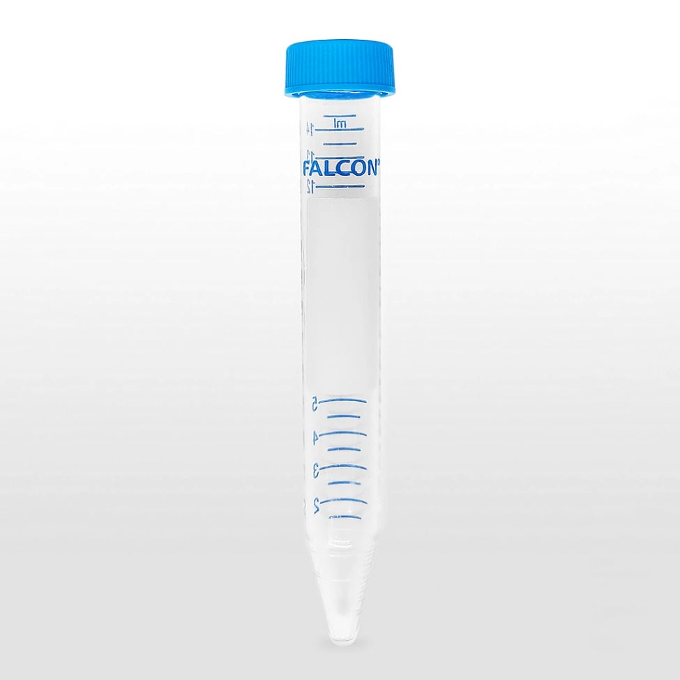 Falcon 15mL Polystyrene Conical Centrifuge Tube, Graduated, Clear, Screw Cap, Sterile, 500/Case