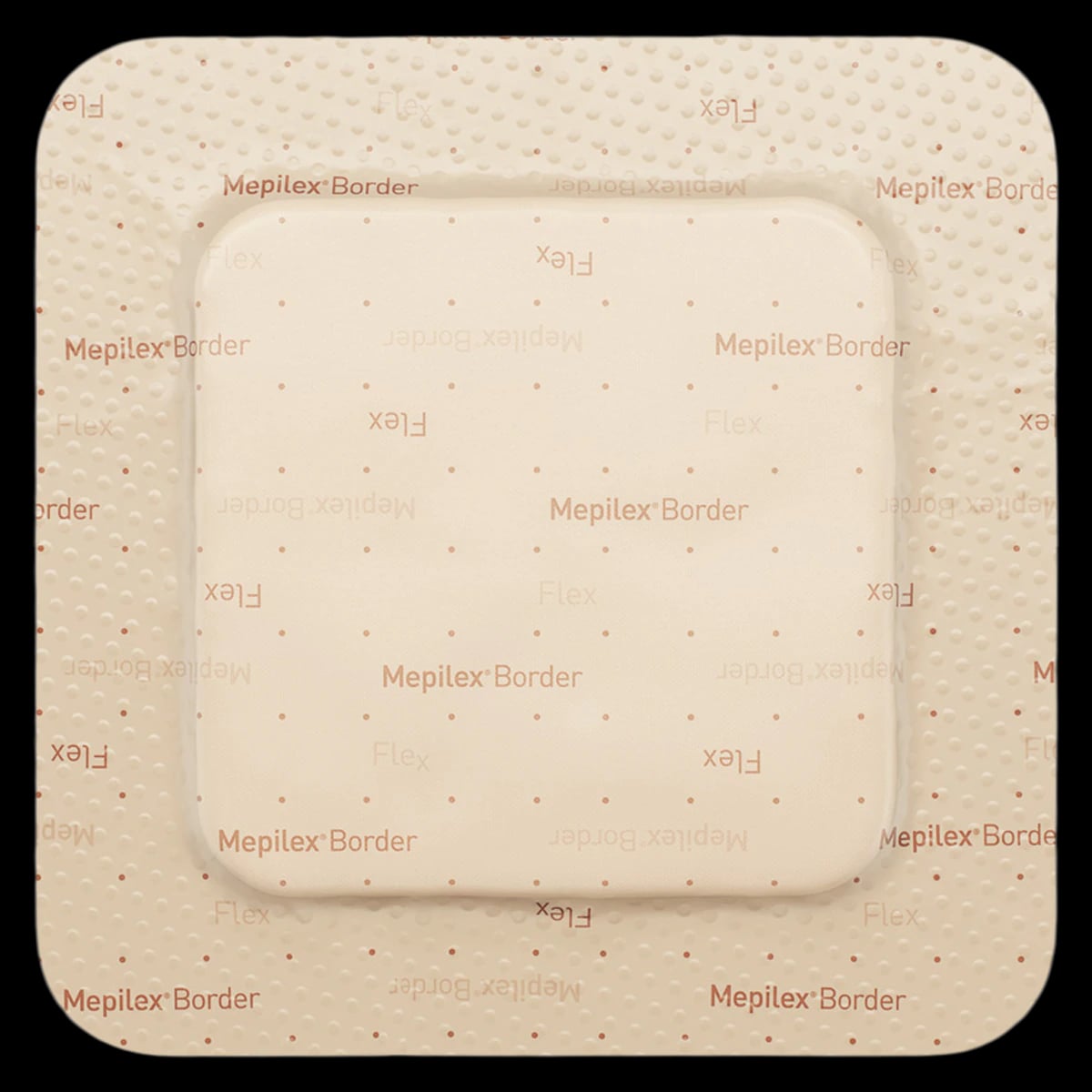 Mepilex Border Flex Foam Wound Dressing, 4x4", 5-Layer, Sterile, Square, Soft Adhesive, Tan, Absorbent