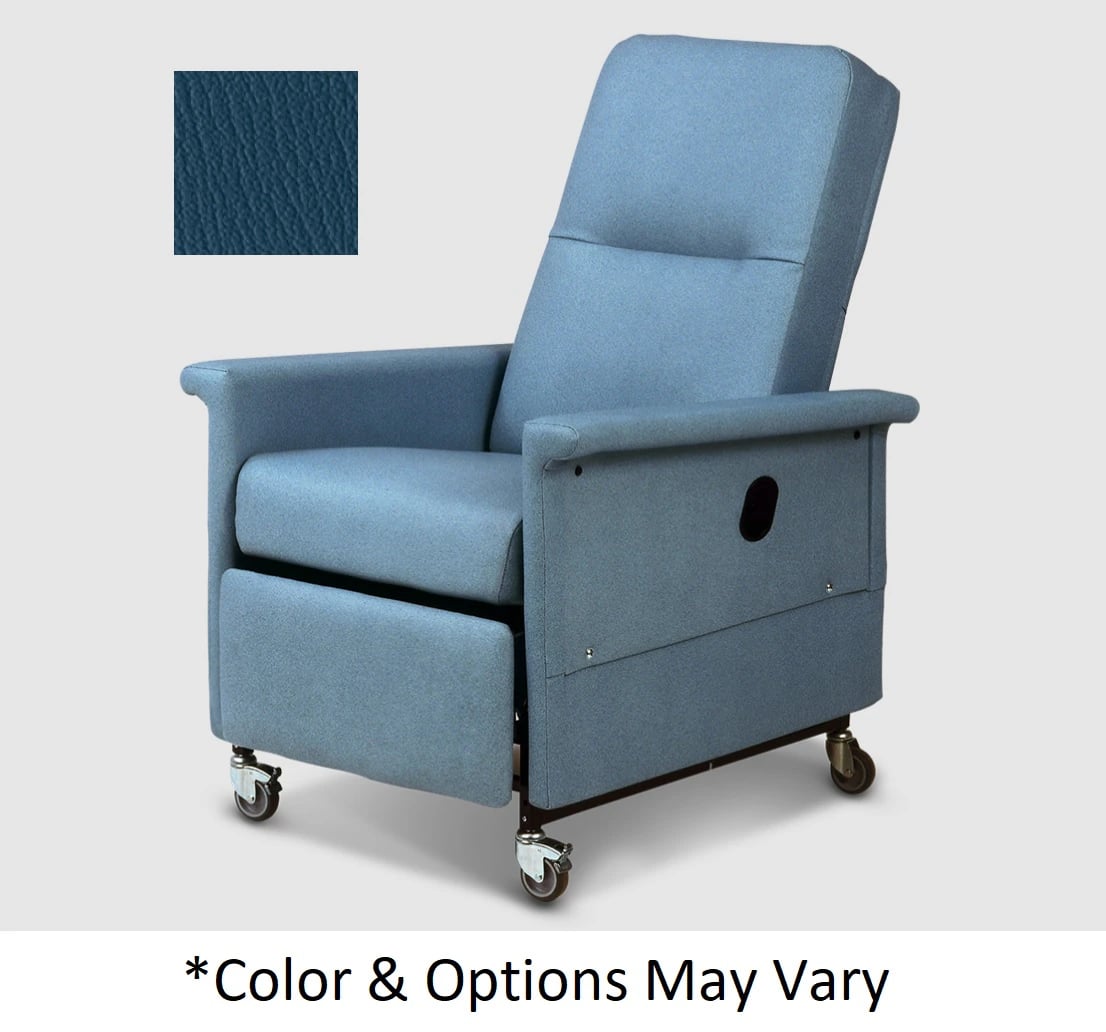 Champion 59 Series Transport Recliner, Manual, Colonial Blue, 300 lb Capacity