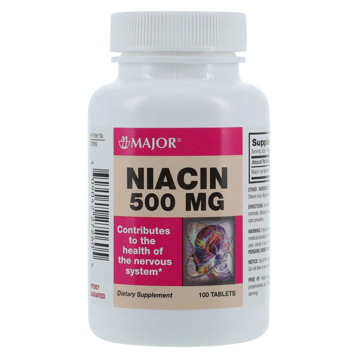 Niacin ER Tablets, 500mg, 100/Bottle