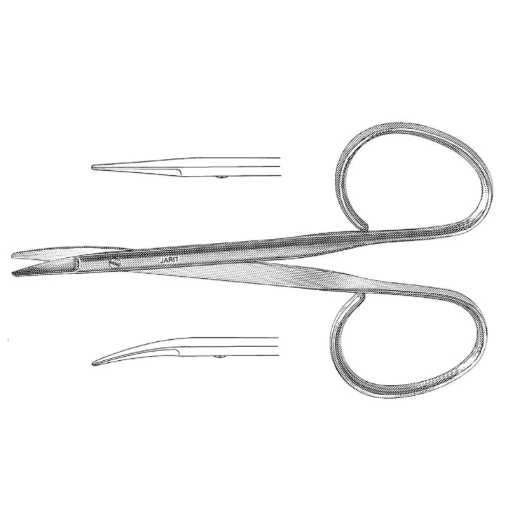 Jarit Utility Scissor, Curved, 3-7/8" (98 mm), Stainless Steel, Reusable, Each