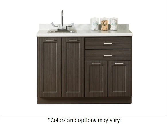 Clinton Industries Base Cabinet, Thermofoil, Sunlight Oak Finish