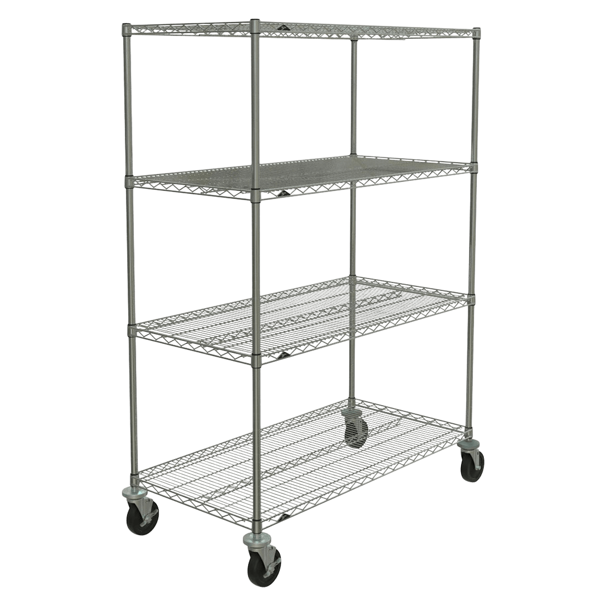 Intermetro Super Erecta Brite Storage Cart, 4-Shelf, 36"W x 18"D x 67-7/8"H, Stem Caster, 01KWC87QBR1MFGQ3ASDD37K629