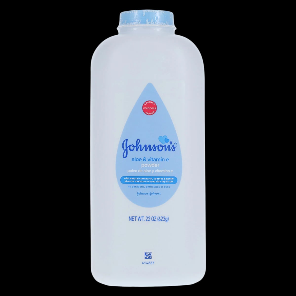 Johnson's Baby Powder, Cornstarch with Aloe & Vitamin E, Hypoallergenic, 22 oz Bottle