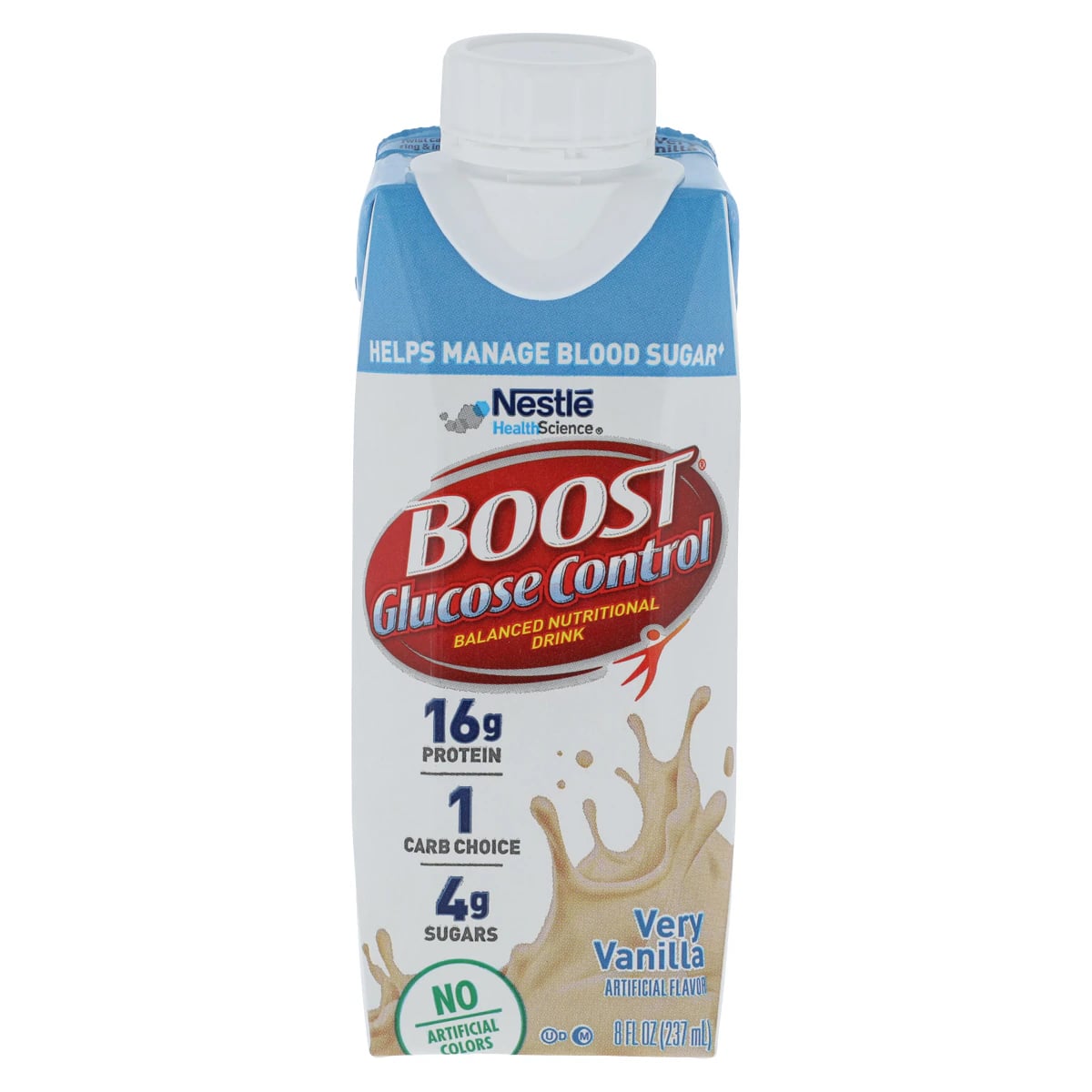 Boost Glucose Control Nutrition Drink, Very Vanilla, 8 oz Carton, 24/Case