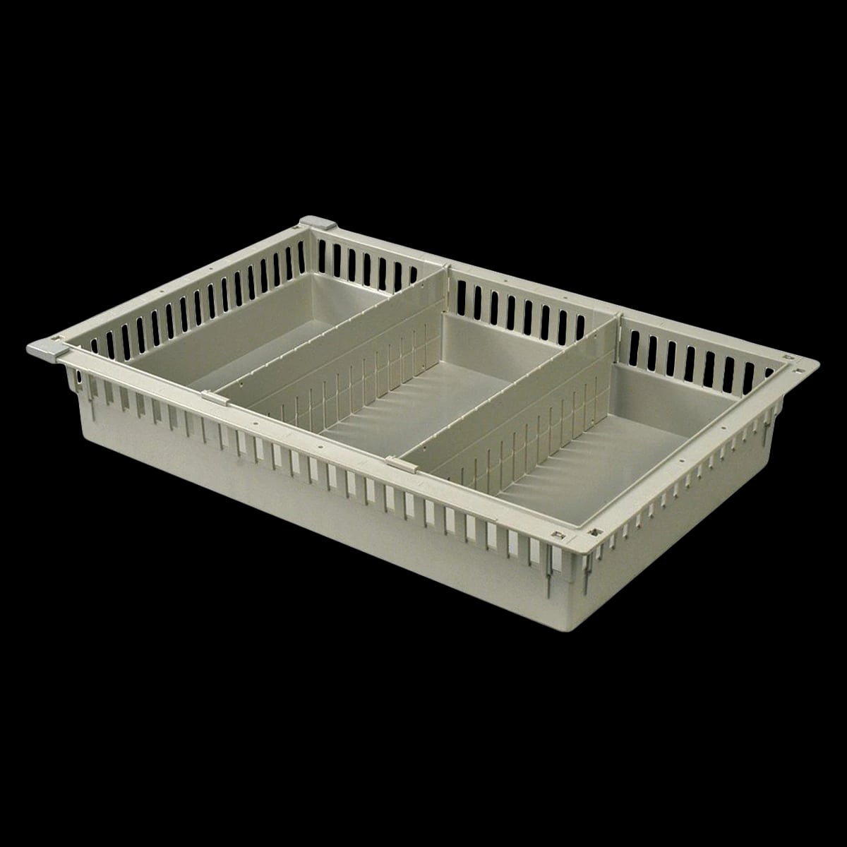 Harloff Manufacturing Exchange Tray, 4" with Divide, Gray