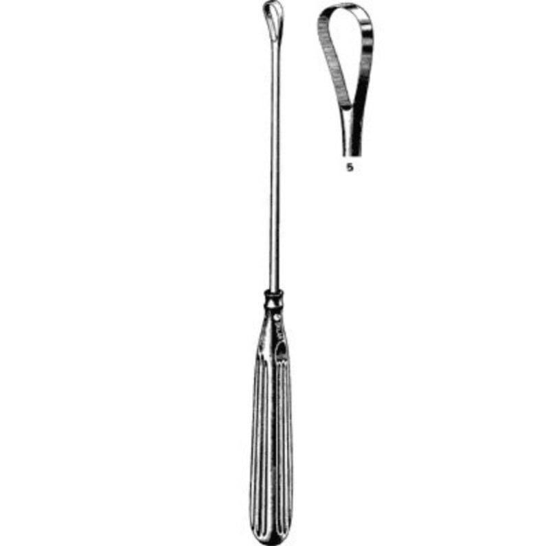 Sklar Instruments Sims Uterine Curette, 11" Sharp, Stainless Steel, Reusable, Non-Sterile