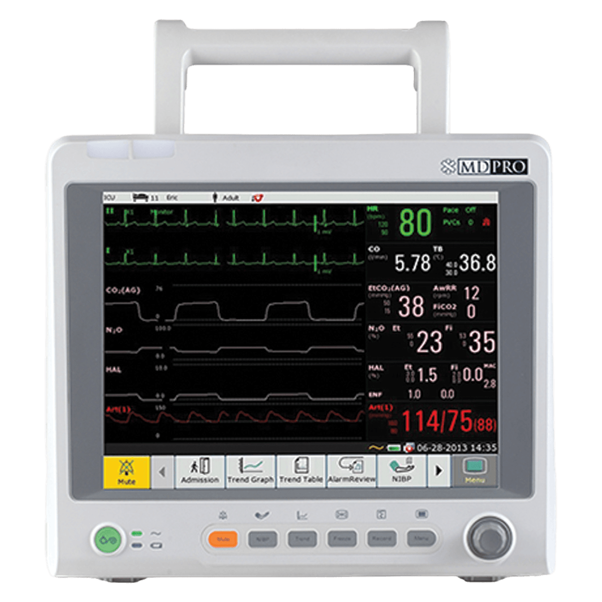 Edan MDPro4500 Patient Monitor, TFT LCD, AC Power/Battery Operated