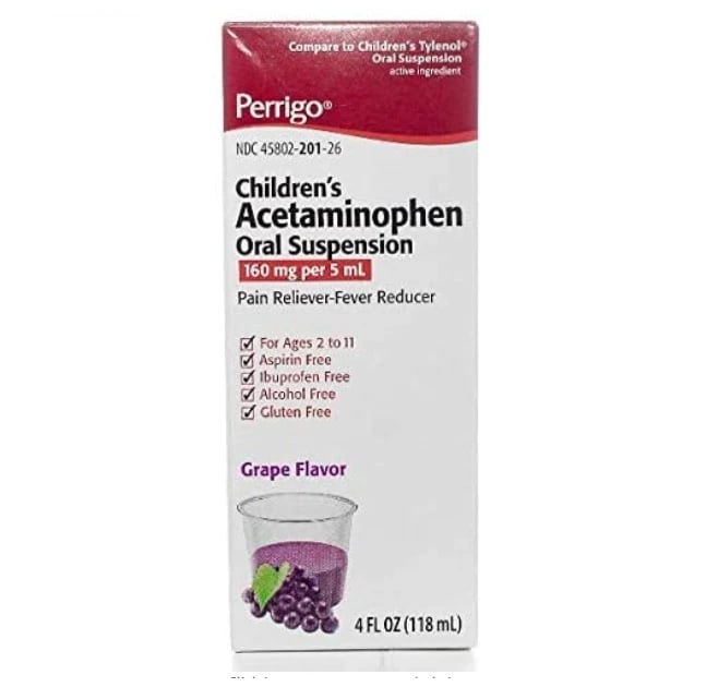 APAP Child Oral Suspension, Bubble Gum Flavor, 160mg/5mL, 4 oz Bottle